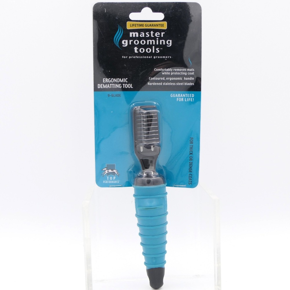 Master Grooming Tools Ergonomic Dematting Tool 9 Blade For Thick, Dense Coats